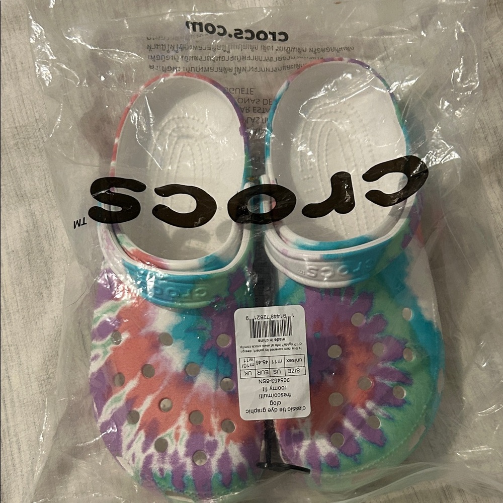 CROCS Multicolor Tie-Dye Mules